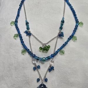 Blue and Green Beaded Necklace